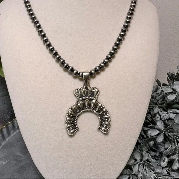 Sterling Silver Naja PendantSolid BackClassic Southwestern Design